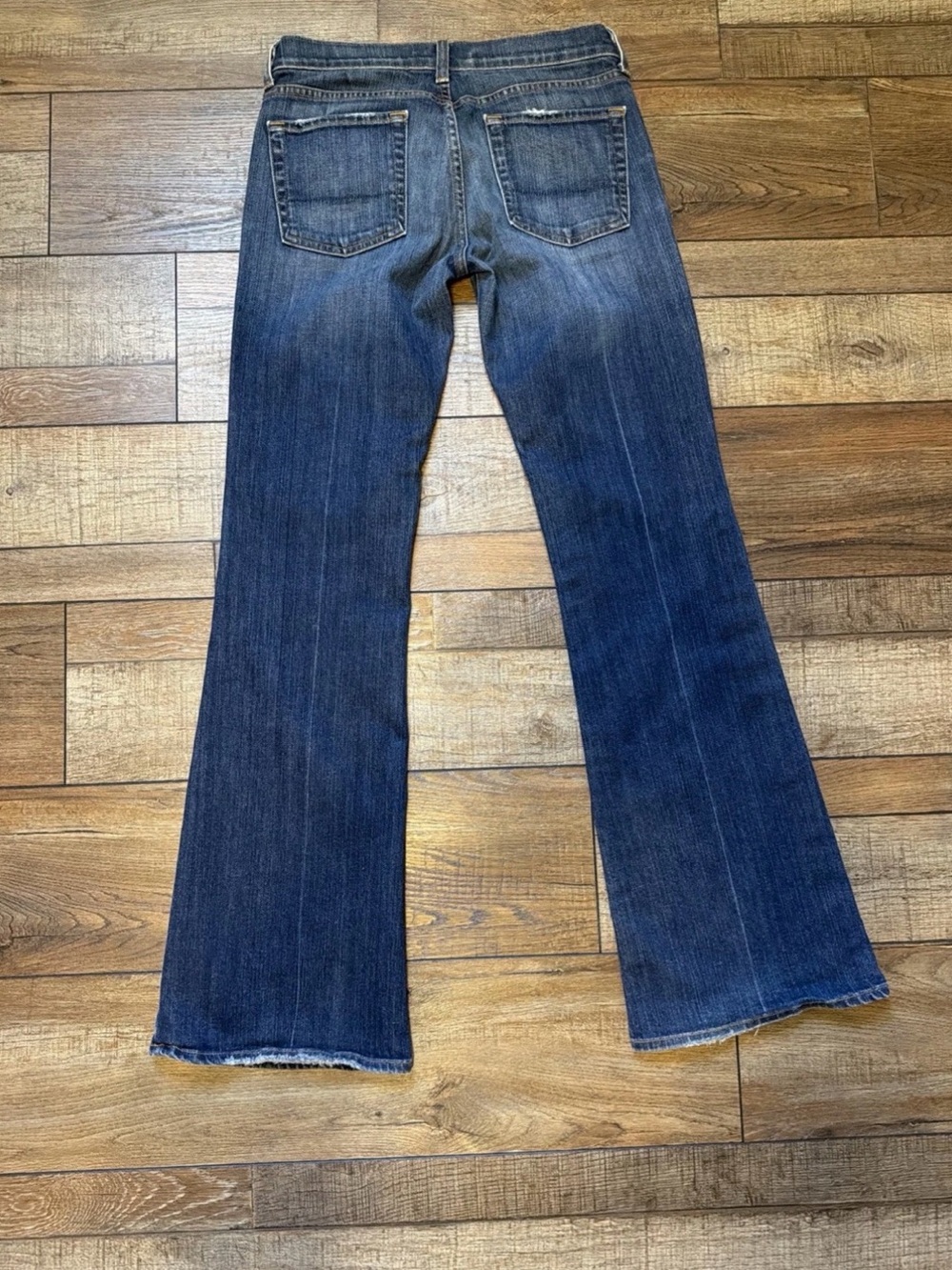 Arden B. Wide Leg Flare Jeans Dark Blue Denim Low Rise Womens Size 4 - Picture 10 of 16